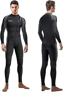 Wetsuits for Men Women Chest Back Front Zip- 3/2mm Shorty Full Body Wet Suits for Men Women, Wetsuit in Cold Water for Surfing Diving Snorkeling Kayaking Paddleboarding Water Sports