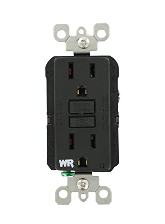 Leviton GFWR1-E Self-Test SmartlockPro Slim GFCI Weather-Resistant Receptacle with LED Indicator, 15 Amp, Black