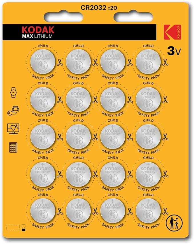 KODAK MAX Lithium CR Batteries (CR2032, 20 Pack)