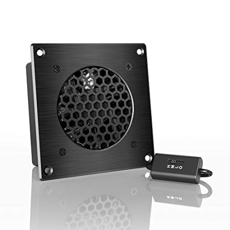 AC Infinity AIRPLATE S1, Quiet Cooling Fan System 4" with Speed Control, for Home Theater AV Cabinets