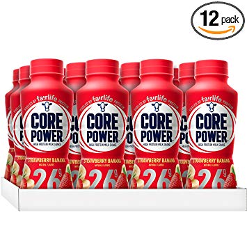 Core Power by fairlife High Protein (26g) Milk Shake, Strawberry Banana, 11.5 fl oz bottles, 12 count