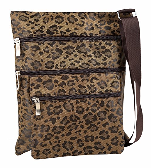 Suvelle Leopard Crossbody Bag, Everyday Swingpack Travel Purse, Messenger Handbag #605