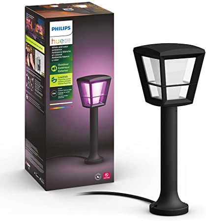 Philips Hue White & Color Ambiance Econic Outdoor Smart Pathway light Extension(Hue Hub & Base Kit required), 1 light   mounting kit, works with Alexa