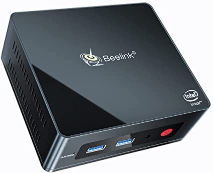 Beelink Mini PC Computer GK55 Windows 10 Pro Intel J4125 8GB DDR4 RAM 128GB SSD 4K@60Hz Dual HDMI 2.4G/5G WiFi, Dual Gigabit Ethernet, HDD Extension, Support Auto Power On