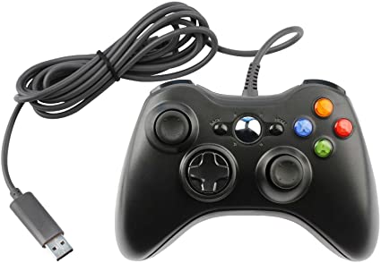 Replacement Controller for Microsoft Xbox 360 & Windows PC Wired - Black