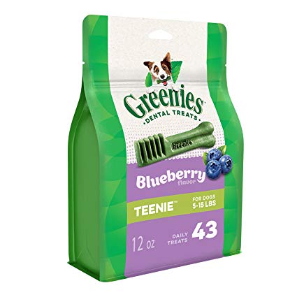 GREENIES Blueberry Flavor TEENIE Dog Dental Chews  - 12 Ounces 43 Treats