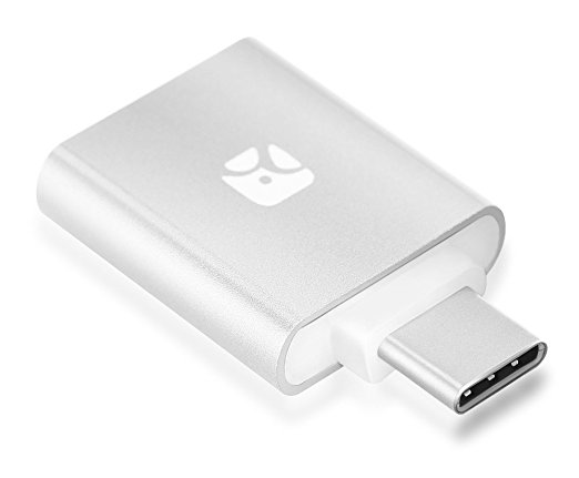 Dash Micro G3 Type-C: Mini MicroSD Card Reader with USB Type-C Plug, with keychain case, Silver, for Google Pixel/Pixel XL, Nexus 6P/5X, LG G5, HTC M10, Moto Z, Macbook 2015, & others
