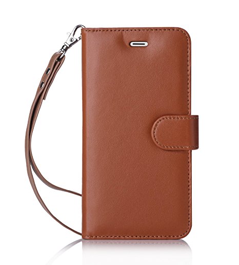 iPhone 6S Case, iPhone 6 Case, FYY [Top-Notch Series] Premium Genuine Leather Wallet Case Protective Cover for Apple iPhone 6/6S Dark Brown