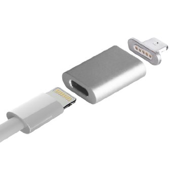 Lightning adapter OKCS ® charger charging cable adapter magsafe similar for Apple iPhone SE, 6s, 6s Plus, 6, 6 Plus, 5s, 5c, 5, iPad Pro, Air, Mini, iPod Touch & Nano - iOS 9 -in silver