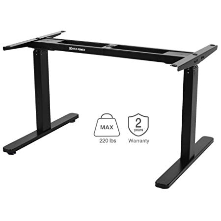 AVLT-Power Electric Desk - Dual Motorized Electronic Standing Desk - 49.2" Height Adjustable Sit to Stand Desk - True Digital Height Display - Desk Frame Only - Black