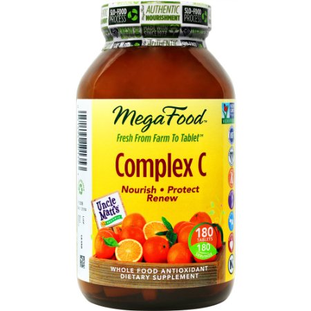 MegaFood - Complex C Supports and Maintains Healthy Immune Function 180 Tablets Premium Packaging