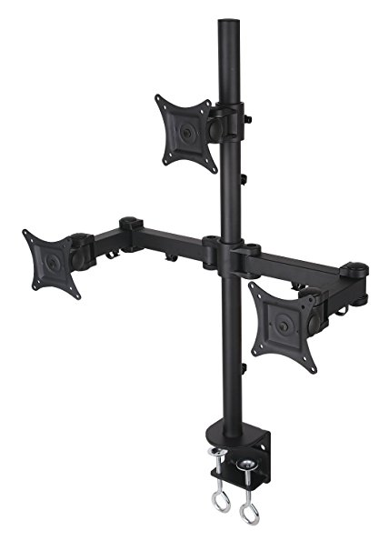 VIVO Triple LCD Monitor Desk Mount Stand Heavy Duty & Fully Adjustable 3 Screens up to 27" (STAND-V003T)