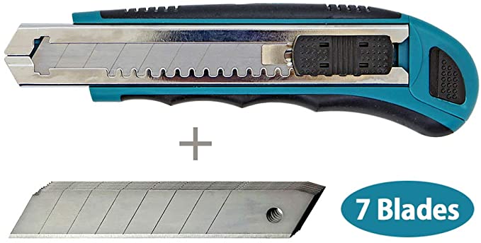 Makita Utility Knife Snap-Off Easy Loading Retractable Extra Blades Comfortable Rubber Handle Total 8 Blades