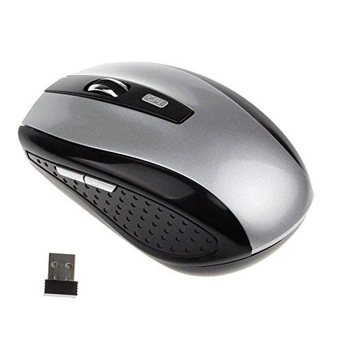 Leoie 2.4GHZ Portable Wireless Mouse Cordless Optical Scroll Mouse for PC Laptop Silver
