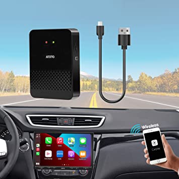 [2022 Upgrade] ATOTO AD3 Carplay Wireless Adapter, Wired to Wireless Carplay Adapter for Factory or Aftermarket Car Stereo, Compatible with Chevrolet/Ram Pick-up/Subaru/Mercedes-Benz, AD3WCP-B