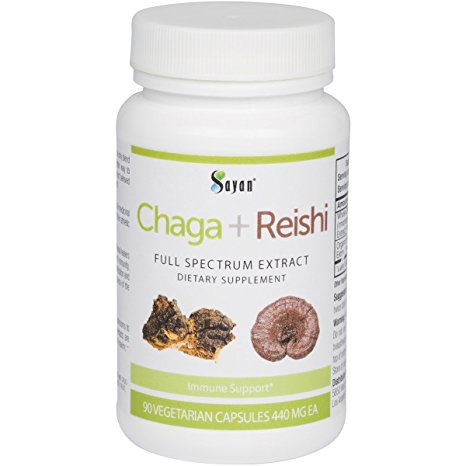 Sayan Siberian Chaga   Reishi, Immune booster dietary supplement 90 Vegetarian Capsules 440 mg each