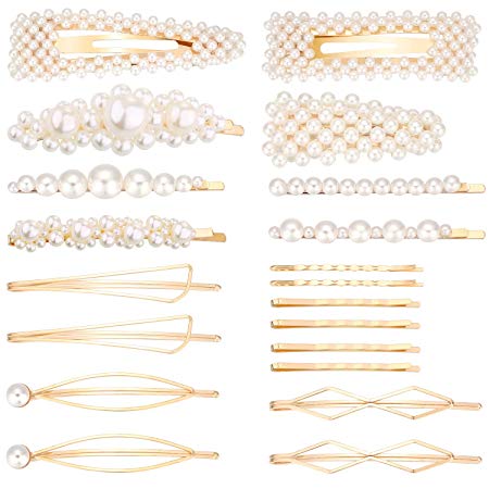 Yaomiao 20 Pieces Artificial Pearl Hairpins Elegant Hair Barrettes Bridal Metal Hair Clip for Weddings Hair Accessories