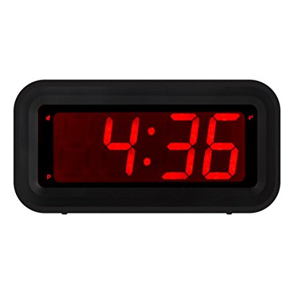 Kwanwa Digital Alarm Clock Battery Powered Only With Big 1.2'' LED Time Display Small for Travel desk Wall Bedside