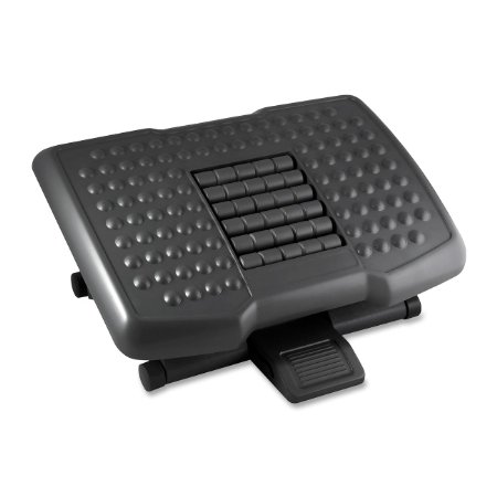 Kantek Premium Adjustable Footrest with Rollers, 4 to 6.5 Inch Height, Black (FR750)