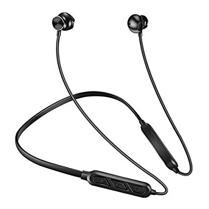 Bluetooth Headphones, Wireless Sports Earphones Waterproof HD Stereo Sweatproof Earbuds(20 Hours Playing, Noise Cancelling Mic, Snug Silicon Earbuds, Magnetic Design) Black-X7 Plus