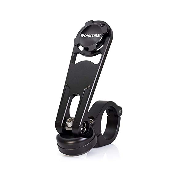 Rokform Pro Series Motorcycle/Bicycle/Quad Handlebar Phone Mount, Aircraft Aluminum, Twist Lock and Magnetic Security w/Rokform Lanyard for Extra Protection - Black