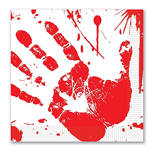 Beistle 08103 Bloody Handprints Luncheon Napkins
