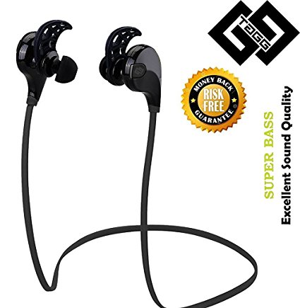 TAGG® T - 07 Wireless Sports Bluetooth Headphones with Mic || Sweatproof Earbuds, Best for Running,Gym || Noise Cancellation || Stereo Sound Quality || Compatible with Iphones, IPads, Samsung and other Android Devices