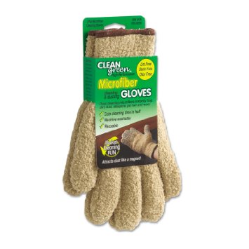 Clean Green High-Performance Microfiber Cleaning and Dusting Gloves - 1 Pair