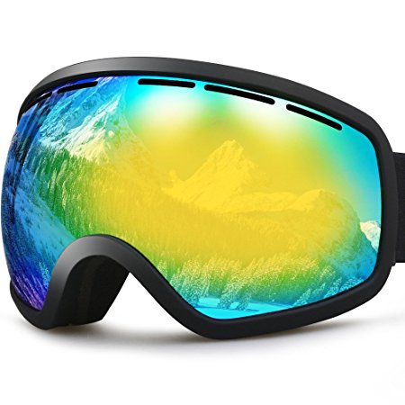 ZIONOR Lagopus X10 Ski Snowboard Goggles with Frame/Frameless Mode REVO Reflective Sphercial Detachable Lens