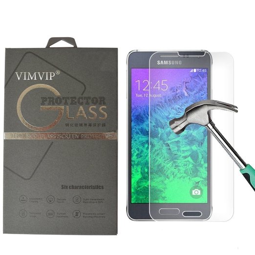 Galaxy Alpha Glass Screen ProtectorVIMVIP Samsung Galaxy Alpha 03mm Ultra Thin 9H Hardness 25D Round Edge Tempered Glass Screen Protector LCD HD Premium