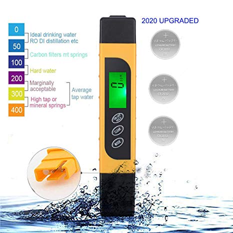 【2020 Upgraded】TDS Meter Digital Water Tester,NinHappy Professional 3 in 1 TDS/EC/Temperature Meter,0-9999ppm Meter,LCD Display,Ideal ppm Meter for Drinking Water, Aquariums,RO System and More