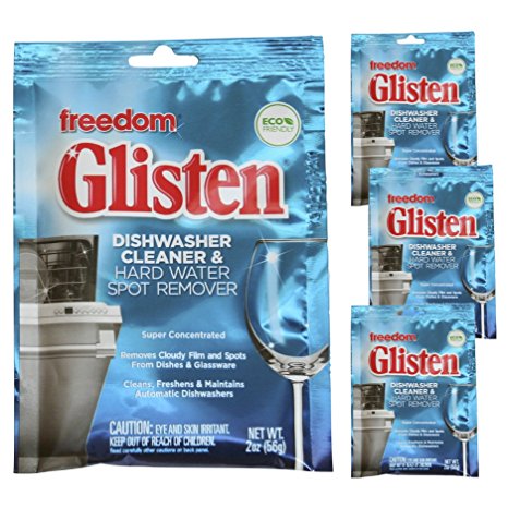 Compac Glisten Cleaner & Hard Water Spot Remover Dishwasher, 4 Count