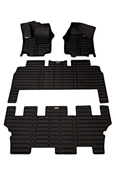 TuxMat Custom Car Floor Mats for Chrysler Pacifica Hybrid 2017-2019 Models - Laser Measured, Largest Coverage, Waterproof, All Weather. The Best Chrysler Pacifica Accessory. (Full Set - Black)