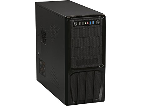 ROSEWILL ATX Mid Tower Computer Case with PSU, Solid Computer Case   500w power supply, Front I/O: 2x USB 3.0, 2x USB 2.0 and Audio In/Out and 120 mm rear case fan (R536-BK)