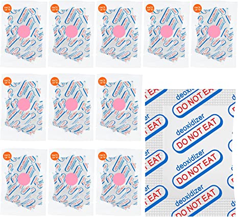 120 Packs 100CC Food Grade Oxygen Absorbers (10 Pack in Individual Vacuum Bag ) , Oxygen Absorbers For Long Term Food Storage with Oxygen Indicator , Works in Mylar Bags, Mason Jars, and Vacuum Bags