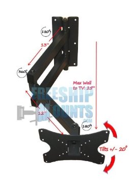 Extra Long Arm Full Motion Mount for Tv Screen Sizes 19-42" Can Be Used For Corner