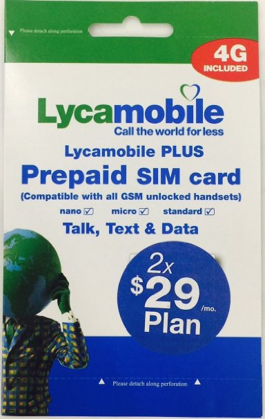 Lyca Mobile  LycaMobile NanoMicroStandard SIM  2 Months 29 Plan iPhone 66s6 Plus