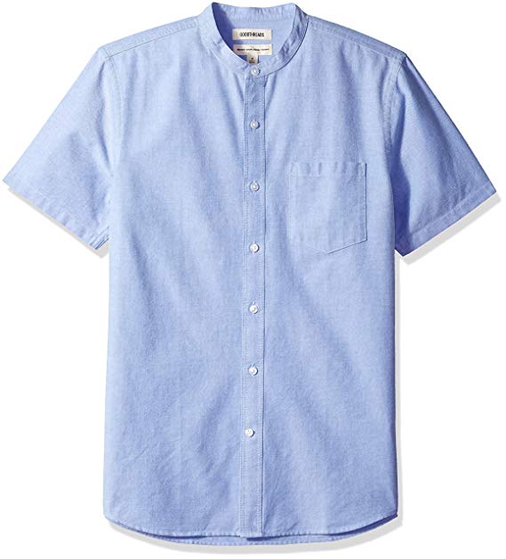Amazon Brand - Goodthreads Men's Standard-Fit Short-Sleeve Band-Collar Oxford Shirt