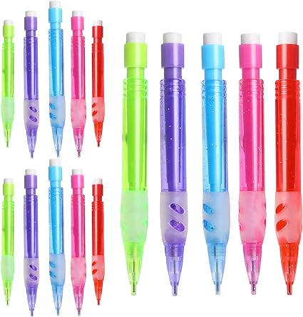 Vin Beauty 15PCS Assorted Mini Mechanical Pencils 0.7 mm Automatic Mechanical Pencils with Mini Erasers Mini Pencil Stationery Supplies for Home, Office, School Supplies, Writing, Drawing