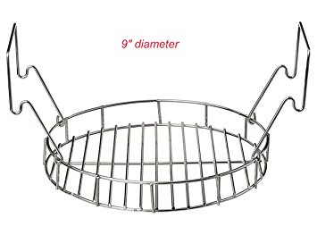 BBQ funland 9" Diameter Durable chrome Bunk Bed Basket for The Big Easy - Perfect for cooking two chickens at once