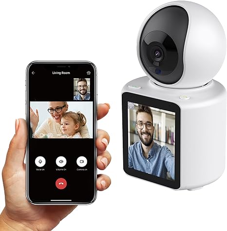 RCA Smart HD Camera with Video Screen, 2-Way Video Calls, No Smartphone Needed – Motion Tracking, Night Vision, 1080p Camera, 128GB Expandable Storage, 360° Pan & Tilt Function