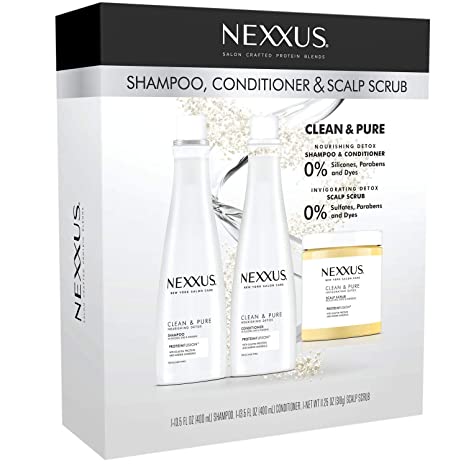 Nexxus Clean and Pure Shampoo, Conditioner and Scrub (3 Pack)