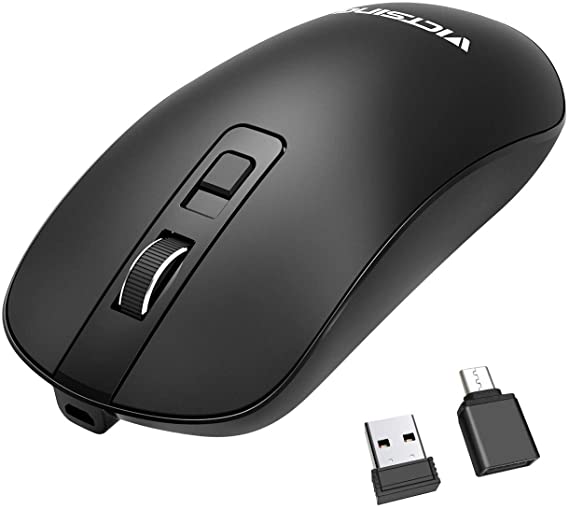 VicTsing Wireless Mouse for Laptop, Rechargeable Wireless Mouse Work for Laptop Computer PC Smartphone, Silent Mouse Lightweight and Portable fit for Travel Work Study etc.