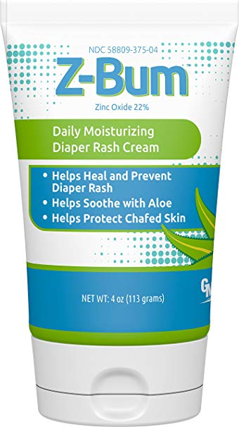 Z-Bum Daily Moisturizing Diaper Rash Cream – Heal and Prevent Chafing, Adult Incontinence Irritation, Infection – With Aloe, Vitamin E, Zinc Oxide