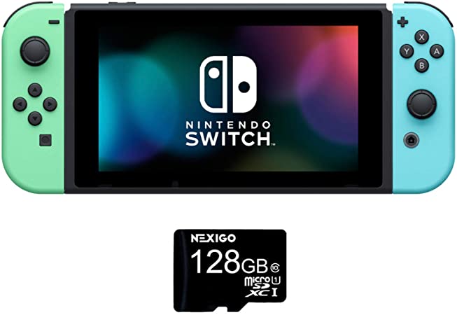 NexiGo Nintendo Switch Console - Animal Crossing: New Horizons Edition 128GB MicroSD Card Holiday Bundle