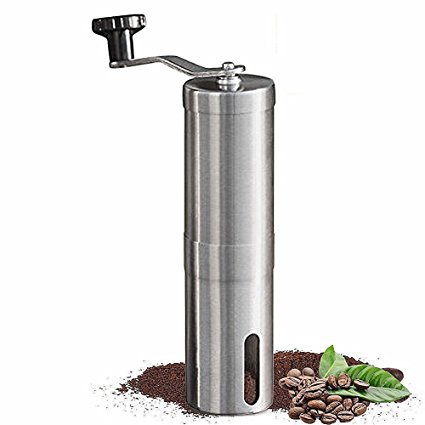 Manual Coffee Grinder Coffee Fanatics’ Best Friend Premium Quality Stainless Steel Conical Burr Mill. Enjoy the Time with Fresh Coffee