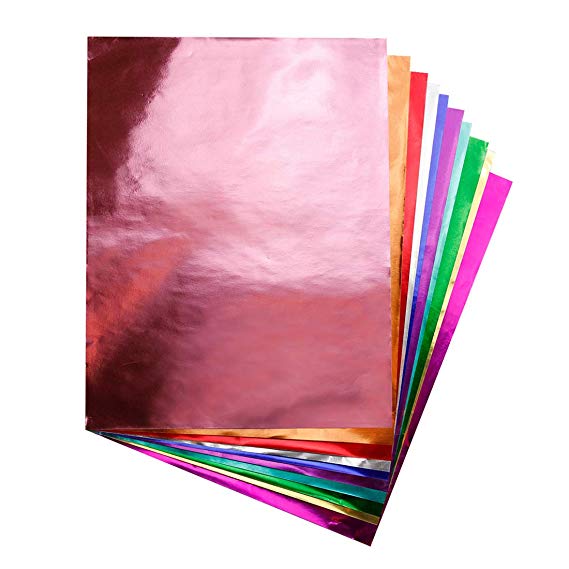 Hygloss Products Metallic Foil Paper Sheets – 10 x 13 Inch, 40 Sheets – Assorted Colors