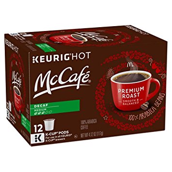 McCafé Premium Roast Decaf Coffee, Medium Roast, K-Cup Pods, 12 Count