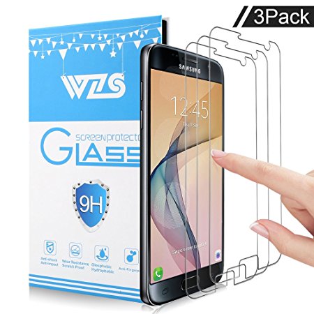 Galaxy S7 Screen Protector,WZS® [3 Pack] 3D-Curved Tempered Screen Protector for Samsung Galaxy S7, 9H Hardness, Bubble Free, Anti-Fingerprint HD Screen Protector Film