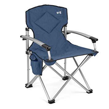 Folding Camping Chair Padded Outdoor Festival Armchair With Drink Holder And Bag